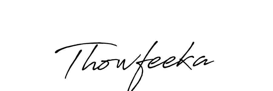 Also You can easily find your signature by using the search form. We will create Thowfeeka name handwritten signature images for you free of cost using Antro_Vectra_Bolder sign style. Thowfeeka signature style 7 images and pictures png