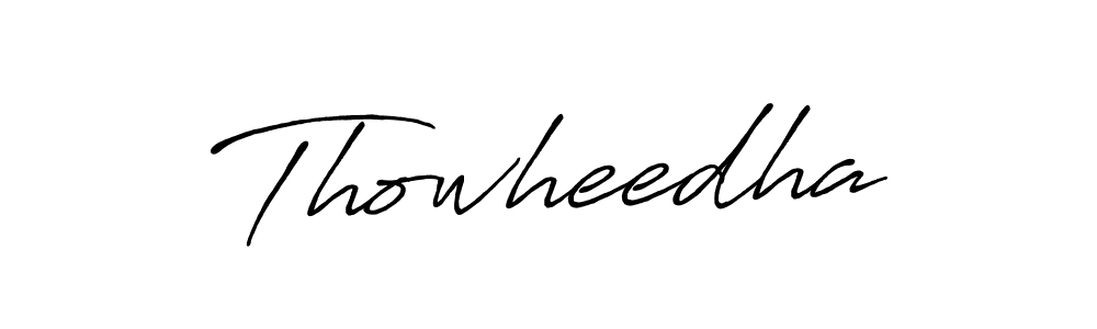 The best way (Antro_Vectra_Bolder) to make a short signature is to pick only two or three words in your name. The name Thowheedha include a total of six letters. For converting this name. Thowheedha signature style 7 images and pictures png