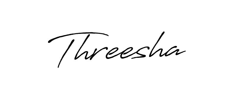 Use a signature maker to create a handwritten signature online. With this signature software, you can design (Antro_Vectra_Bolder) your own signature for name Threesha. Threesha signature style 7 images and pictures png