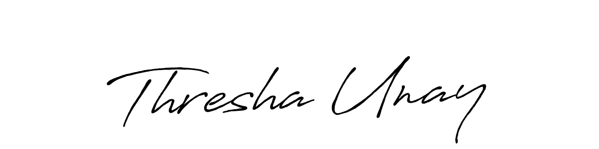 Once you've used our free online signature maker to create your best signature Antro_Vectra_Bolder style, it's time to enjoy all of the benefits that Thresha Unay name signing documents. Thresha Unay signature style 7 images and pictures png