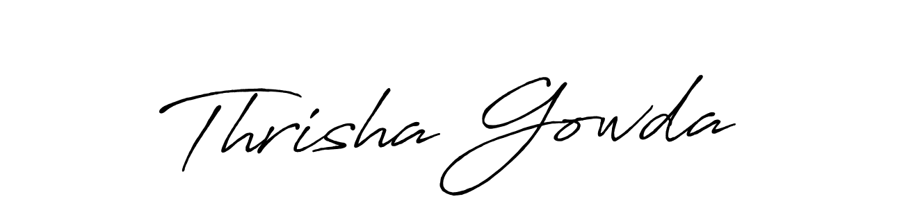 How to make Thrisha Gowda name signature. Use Antro_Vectra_Bolder style for creating short signs online. This is the latest handwritten sign. Thrisha Gowda signature style 7 images and pictures png