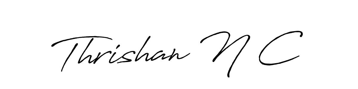 How to make Thrishan N C signature? Antro_Vectra_Bolder is a professional autograph style. Create handwritten signature for Thrishan N C name. Thrishan N C signature style 7 images and pictures png