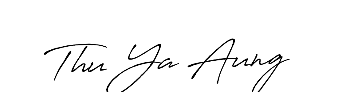 Thu Ya Aung stylish signature style. Best Handwritten Sign (Antro_Vectra_Bolder) for my name. Handwritten Signature Collection Ideas for my name Thu Ya Aung. Thu Ya Aung signature style 7 images and pictures png