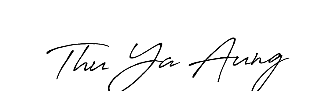 Thu Ya Aung stylish signature style. Best Handwritten Sign (Antro_Vectra_Bolder) for my name. Handwritten Signature Collection Ideas for my name Thu Ya Aung. Thu Ya Aung signature style 7 images and pictures png