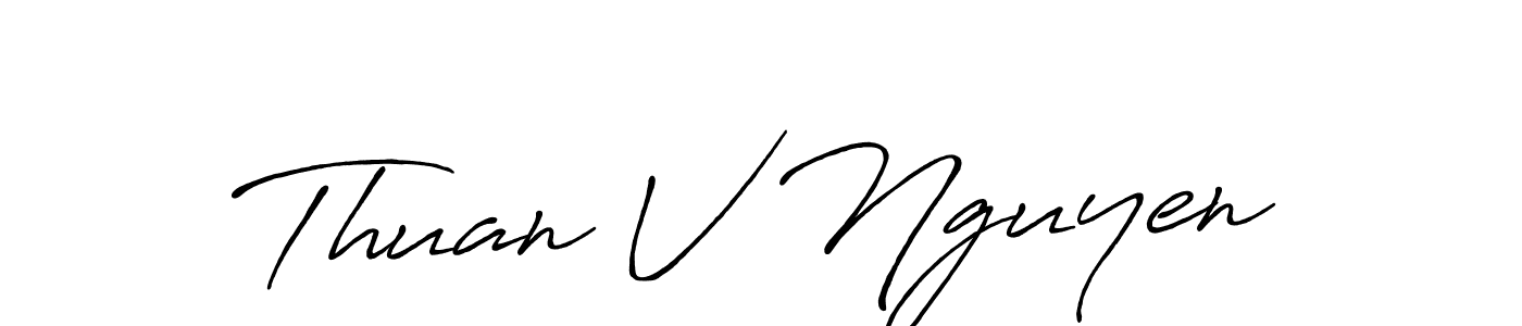 Create a beautiful signature design for name Thuan V Nguyen. With this signature (Antro_Vectra_Bolder) fonts, you can make a handwritten signature for free. Thuan V Nguyen signature style 7 images and pictures png