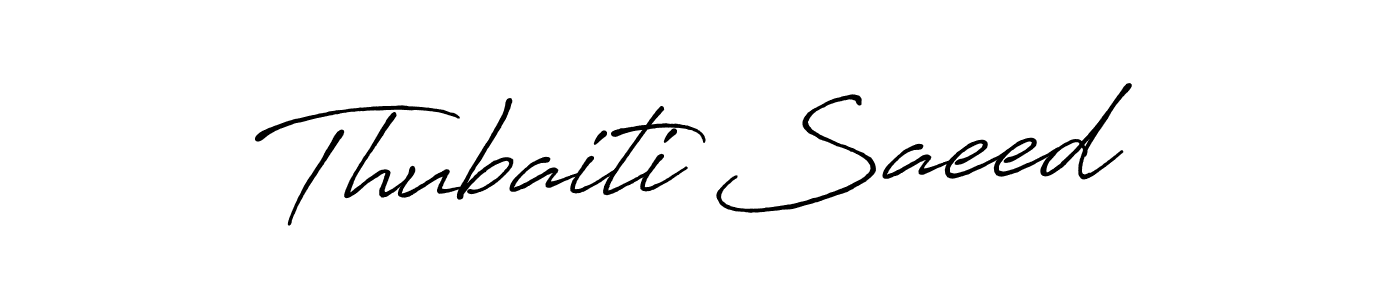 How to make Thubaiti Saeed signature? Antro_Vectra_Bolder is a professional autograph style. Create handwritten signature for Thubaiti Saeed name. Thubaiti Saeed signature style 7 images and pictures png