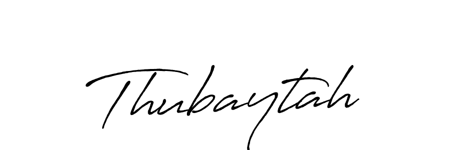 The best way (Antro_Vectra_Bolder) to make a short signature is to pick only two or three words in your name. The name Thubaytah include a total of six letters. For converting this name. Thubaytah signature style 7 images and pictures png