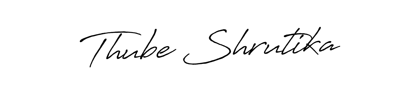 Make a beautiful signature design for name Thube Shrutika. With this signature (Antro_Vectra_Bolder) style, you can create a handwritten signature for free. Thube Shrutika signature style 7 images and pictures png