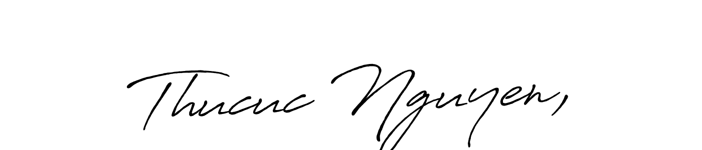 Make a beautiful signature design for name Thucuc Nguyen,. With this signature (Antro_Vectra_Bolder) style, you can create a handwritten signature for free. Thucuc Nguyen, signature style 7 images and pictures png
