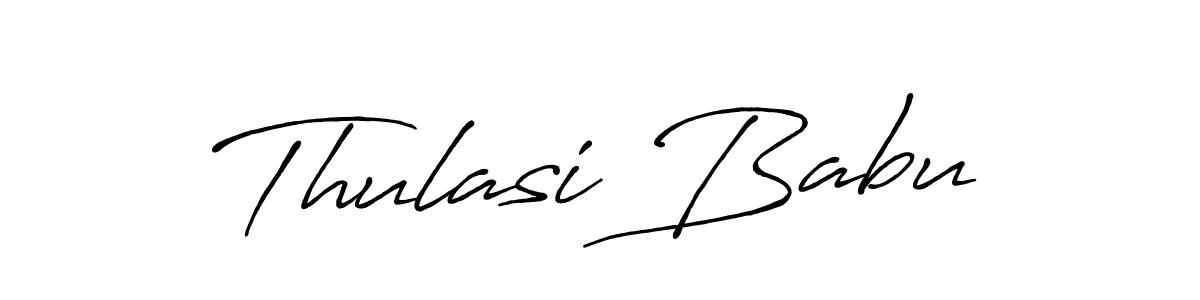 Use a signature maker to create a handwritten signature online. With this signature software, you can design (Antro_Vectra_Bolder) your own signature for name Thulasi Babu. Thulasi Babu signature style 7 images and pictures png