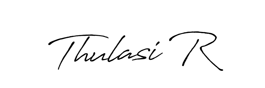 How to make Thulasi R name signature. Use Antro_Vectra_Bolder style for creating short signs online. This is the latest handwritten sign. Thulasi R signature style 7 images and pictures png