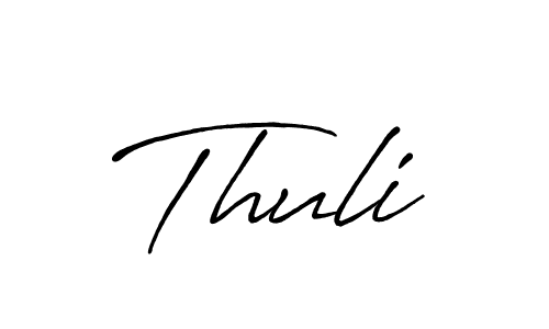 How to make Thuli signature? Antro_Vectra_Bolder is a professional autograph style. Create handwritten signature for Thuli name. Thuli signature style 7 images and pictures png