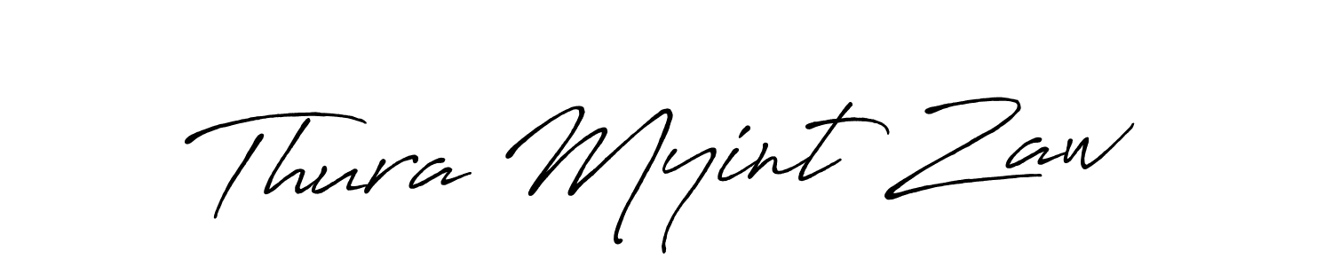 Make a beautiful signature design for name Thura Myint Zaw. With this signature (Antro_Vectra_Bolder) style, you can create a handwritten signature for free. Thura Myint Zaw signature style 7 images and pictures png