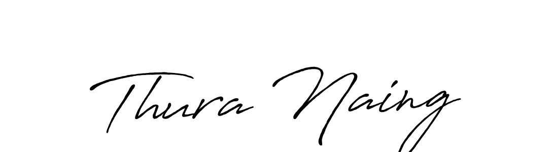 Use a signature maker to create a handwritten signature online. With this signature software, you can design (Antro_Vectra_Bolder) your own signature for name Thura Naing. Thura Naing signature style 7 images and pictures png
