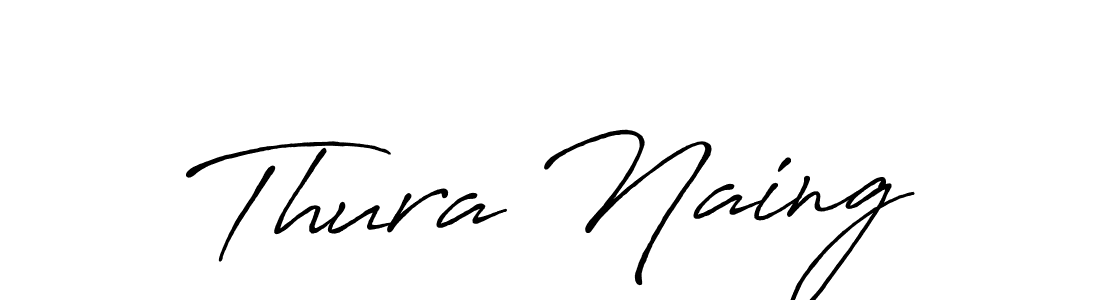 Use a signature maker to create a handwritten signature online. With this signature software, you can design (Antro_Vectra_Bolder) your own signature for name Thura Naing. Thura Naing signature style 7 images and pictures png