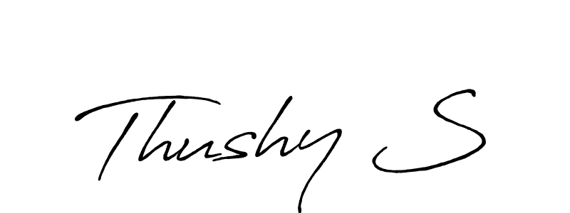 Also we have Thushy S name is the best signature style. Create professional handwritten signature collection using Antro_Vectra_Bolder autograph style. Thushy S signature style 7 images and pictures png