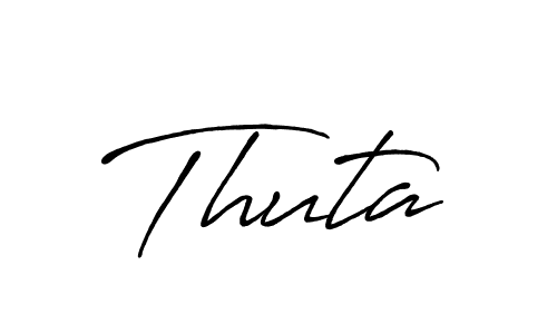 Use a signature maker to create a handwritten signature online. With this signature software, you can design (Antro_Vectra_Bolder) your own signature for name Thuta. Thuta signature style 7 images and pictures png