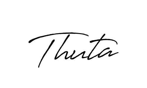 Use a signature maker to create a handwritten signature online. With this signature software, you can design (Antro_Vectra_Bolder) your own signature for name Thuta. Thuta signature style 7 images and pictures png