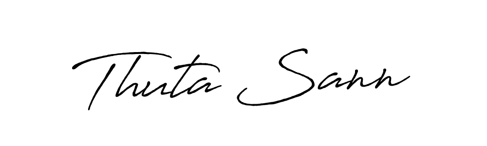 Also You can easily find your signature by using the search form. We will create Thuta Sann name handwritten signature images for you free of cost using Antro_Vectra_Bolder sign style. Thuta Sann signature style 7 images and pictures png