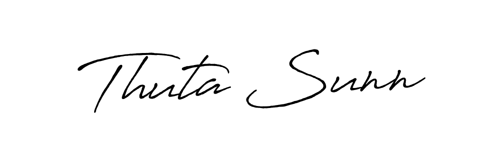 Similarly Antro_Vectra_Bolder is the best handwritten signature design. Signature creator online .You can use it as an online autograph creator for name Thuta Sunn. Thuta Sunn signature style 7 images and pictures png