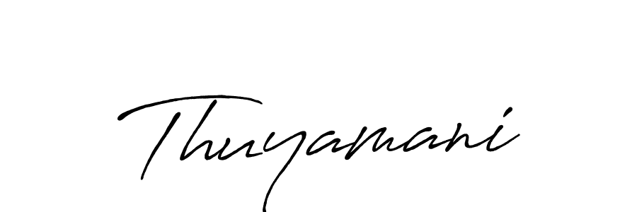 How to make Thuyamani signature? Antro_Vectra_Bolder is a professional autograph style. Create handwritten signature for Thuyamani name. Thuyamani signature style 7 images and pictures png