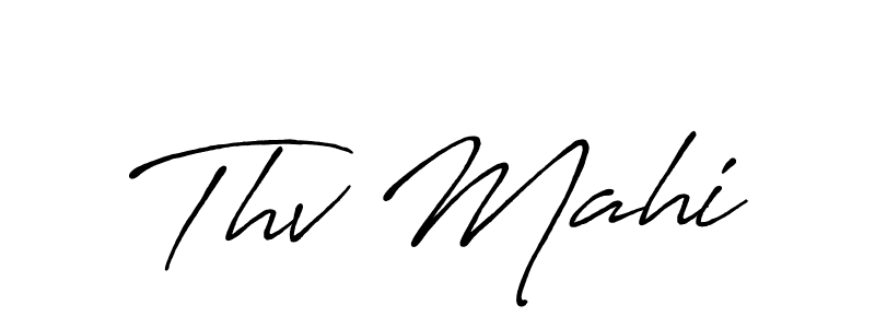Similarly Antro_Vectra_Bolder is the best handwritten signature design. Signature creator online .You can use it as an online autograph creator for name Thv Mahi. Thv Mahi signature style 7 images and pictures png