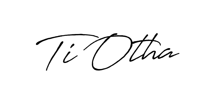Similarly Antro_Vectra_Bolder is the best handwritten signature design. Signature creator online .You can use it as an online autograph creator for name Ti Otha. Ti Otha signature style 7 images and pictures png