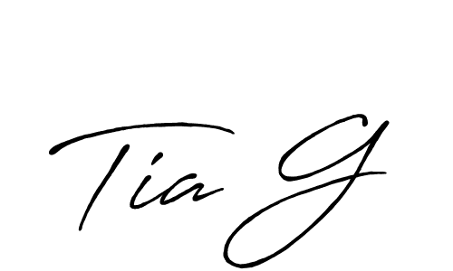 Similarly Antro_Vectra_Bolder is the best handwritten signature design. Signature creator online .You can use it as an online autograph creator for name Tia G. Tia G signature style 7 images and pictures png