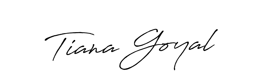Tiana Goyal stylish signature style. Best Handwritten Sign (Antro_Vectra_Bolder) for my name. Handwritten Signature Collection Ideas for my name Tiana Goyal. Tiana Goyal signature style 7 images and pictures png