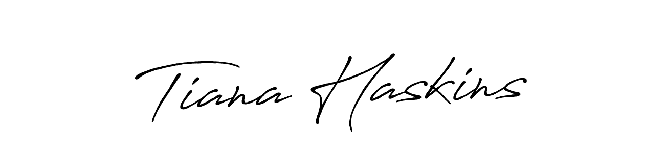 How to make Tiana Haskins name signature. Use Antro_Vectra_Bolder style for creating short signs online. This is the latest handwritten sign. Tiana Haskins signature style 7 images and pictures png