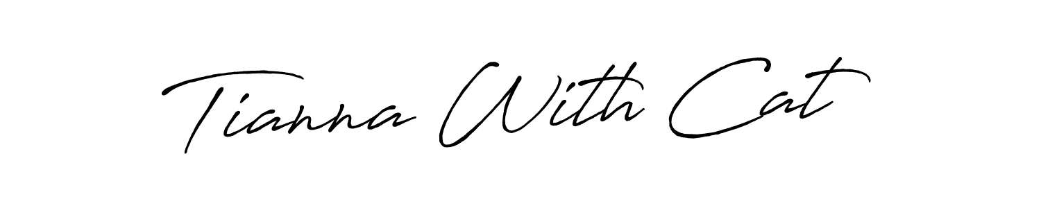 Use a signature maker to create a handwritten signature online. With this signature software, you can design (Antro_Vectra_Bolder) your own signature for name Tianna With Cat. Tianna With Cat signature style 7 images and pictures png