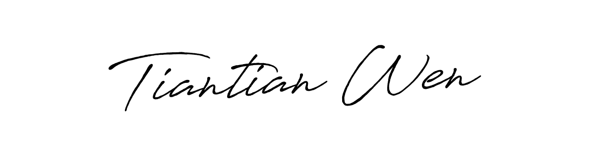 Create a beautiful signature design for name Tiantian Wen. With this signature (Antro_Vectra_Bolder) fonts, you can make a handwritten signature for free. Tiantian Wen signature style 7 images and pictures png