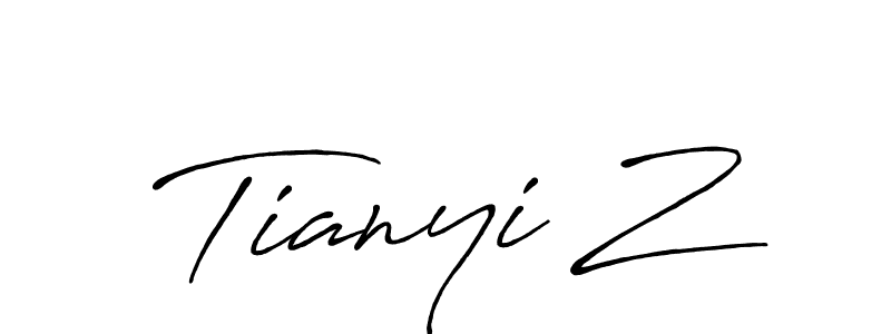 How to make Tianyi Z signature? Antro_Vectra_Bolder is a professional autograph style. Create handwritten signature for Tianyi Z name. Tianyi Z signature style 7 images and pictures png