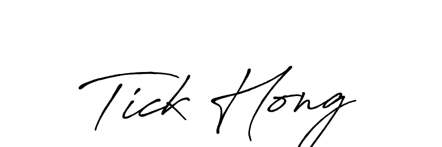 Make a beautiful signature design for name Tick Hong. With this signature (Antro_Vectra_Bolder) style, you can create a handwritten signature for free. Tick Hong signature style 7 images and pictures png