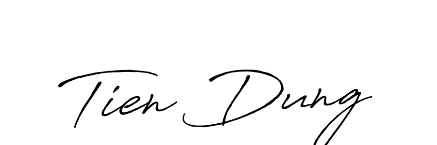 Similarly Antro_Vectra_Bolder is the best handwritten signature design. Signature creator online .You can use it as an online autograph creator for name Tien Dung. Tien Dung signature style 7 images and pictures png