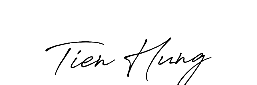 The best way (Antro_Vectra_Bolder) to make a short signature is to pick only two or three words in your name. The name Tien Hung include a total of six letters. For converting this name. Tien Hung signature style 7 images and pictures png