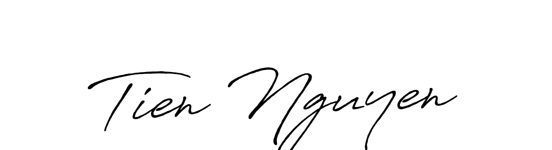 Tien Nguyen stylish signature style. Best Handwritten Sign (Antro_Vectra_Bolder) for my name. Handwritten Signature Collection Ideas for my name Tien Nguyen. Tien Nguyen signature style 7 images and pictures png