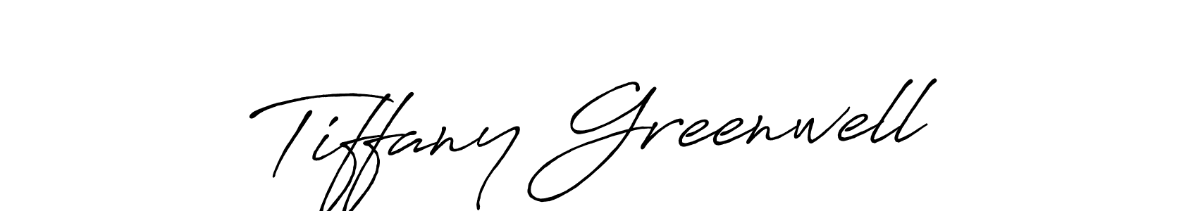 Make a beautiful signature design for name Tiffany Greenwell. With this signature (Antro_Vectra_Bolder) style, you can create a handwritten signature for free. Tiffany Greenwell signature style 7 images and pictures png