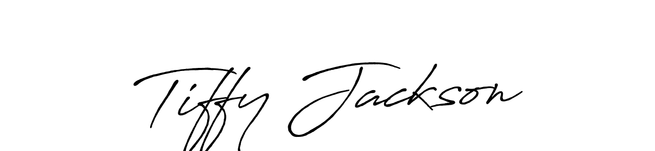 Make a beautiful signature design for name Tiffy Jackson. With this signature (Antro_Vectra_Bolder) style, you can create a handwritten signature for free. Tiffy Jackson signature style 7 images and pictures png