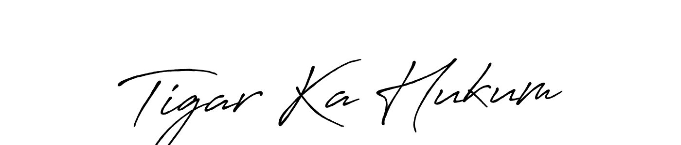 Create a beautiful signature design for name Tigar Ka Hukum. With this signature (Antro_Vectra_Bolder) fonts, you can make a handwritten signature for free. Tigar Ka Hukum signature style 7 images and pictures png