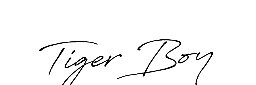 How to make Tiger Boy signature? Antro_Vectra_Bolder is a professional autograph style. Create handwritten signature for Tiger Boy name. Tiger Boy signature style 7 images and pictures png