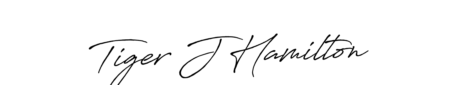 How to make Tiger J Hamilton name signature. Use Antro_Vectra_Bolder style for creating short signs online. This is the latest handwritten sign. Tiger J Hamilton signature style 7 images and pictures png