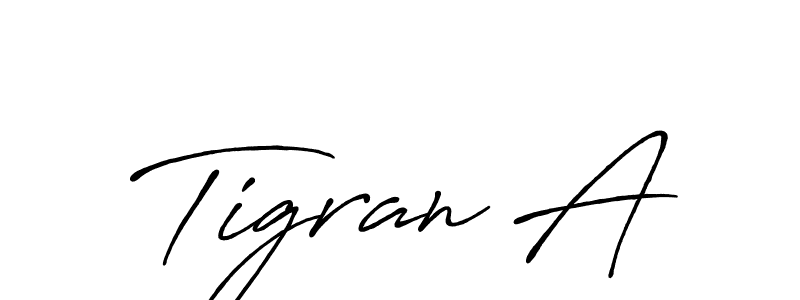 Tigran A stylish signature style. Best Handwritten Sign (Antro_Vectra_Bolder) for my name. Handwritten Signature Collection Ideas for my name Tigran A. Tigran A signature style 7 images and pictures png