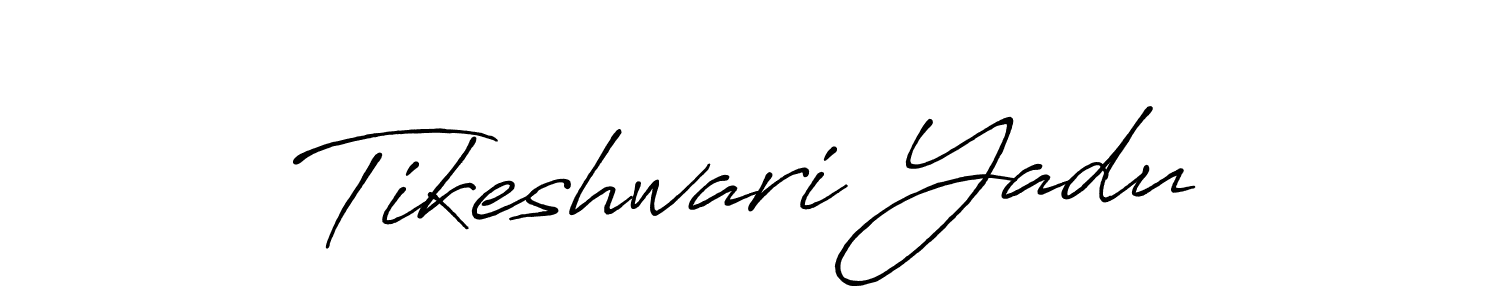 How to make Tikeshwari Yadu name signature. Use Antro_Vectra_Bolder style for creating short signs online. This is the latest handwritten sign. Tikeshwari Yadu signature style 7 images and pictures png