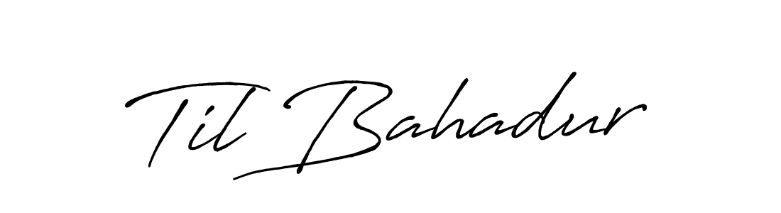 Also You can easily find your signature by using the search form. We will create Til Bahadur name handwritten signature images for you free of cost using Antro_Vectra_Bolder sign style. Til Bahadur signature style 7 images and pictures png