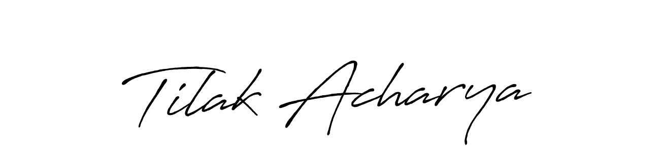 You should practise on your own different ways (Antro_Vectra_Bolder) to write your name (Tilak Acharya) in signature. don't let someone else do it for you. Tilak Acharya signature style 7 images and pictures png