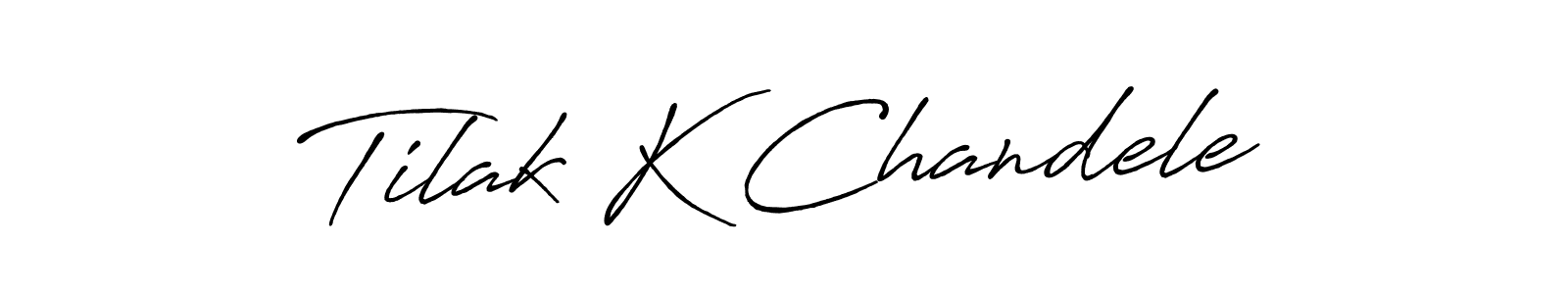 This is the best signature style for the Tilak K Chandele name. Also you like these signature font (Antro_Vectra_Bolder). Mix name signature. Tilak K Chandele signature style 7 images and pictures png