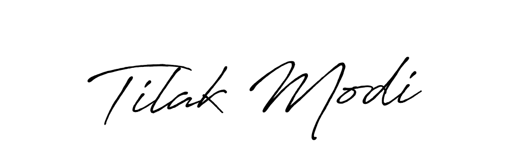 Design your own signature with our free online signature maker. With this signature software, you can create a handwritten (Antro_Vectra_Bolder) signature for name Tilak Modi. Tilak Modi signature style 7 images and pictures png