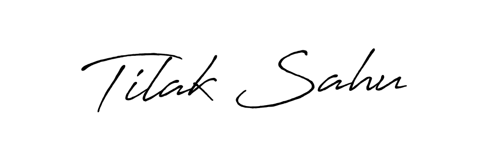 Use a signature maker to create a handwritten signature online. With this signature software, you can design (Antro_Vectra_Bolder) your own signature for name Tilak Sahu. Tilak Sahu signature style 7 images and pictures png