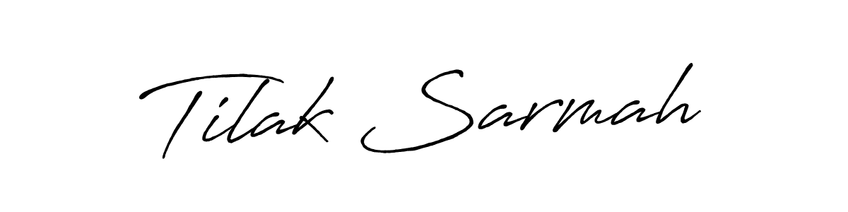 How to make Tilak Sarmah name signature. Use Antro_Vectra_Bolder style for creating short signs online. This is the latest handwritten sign. Tilak Sarmah signature style 7 images and pictures png